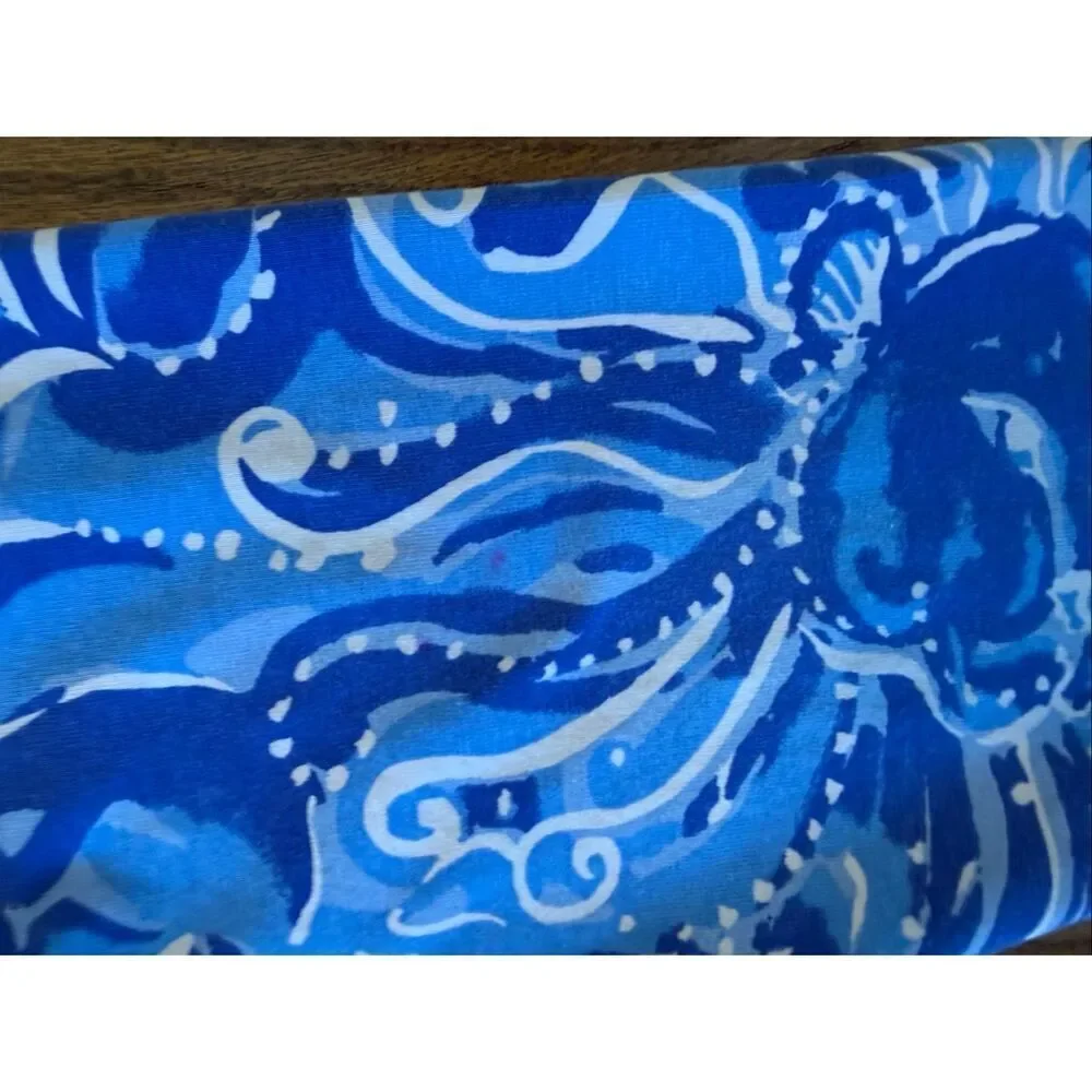 Lilly Pulitzer girls leggings south ocean print blue size large 8/10